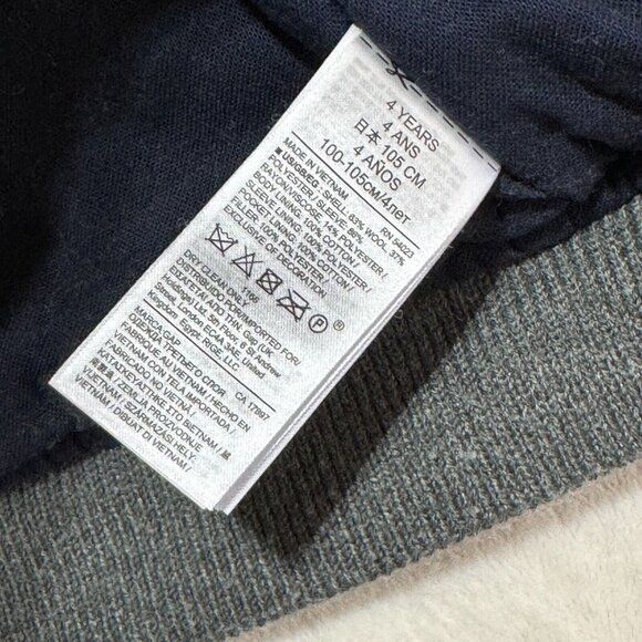 Baby Gap 4T Faux Leather Wool Letterman Bomber Stylish Spring Jacket - Picture 8 of 15